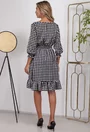 Rochie in tonuri alb negru cu elastic in talie
