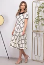 Rochie ivory cu detalii negre