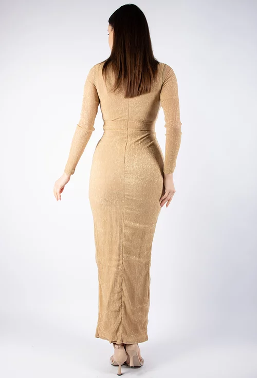 Rochie lunga si eleganta bej