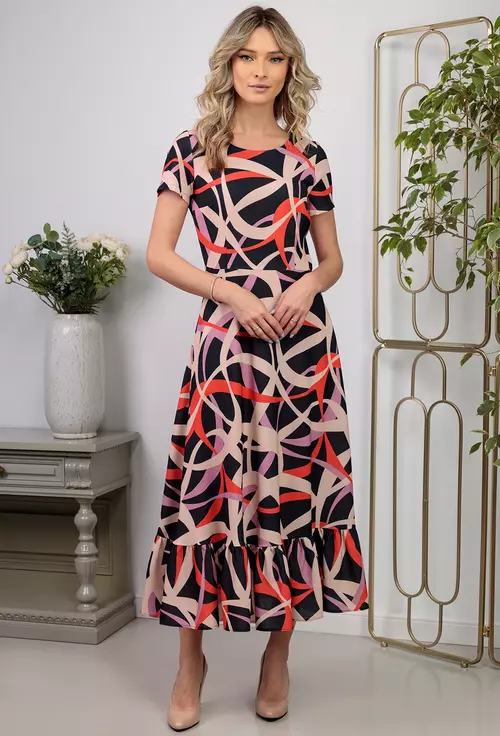 Rochie multicolora cu buzunare