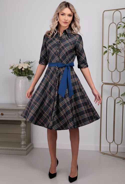 Rochie multicolora cu detalii stralucitoare