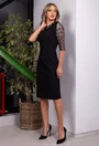 Rochie neagra cu buzunare si detalii cu paiete