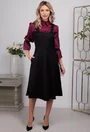 Rochie neagra cu detalii mov