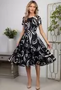 Rochie neagra cu imprimeu alb