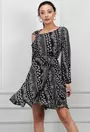 Rochie neagra cu imprimeu alb