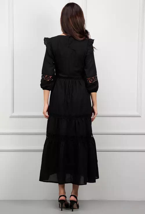 Rochie neagra cu inchidere fermoar