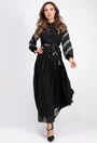 Rochie neagra cu nasturi si imprimeu