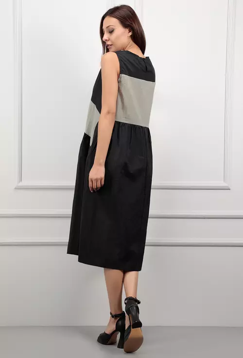 Rochie neagra cu verde