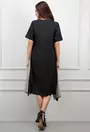 Rochie neagra cu verde croiala in A