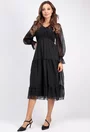 Rochie neagra din voal cu buline