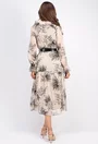 Rochie nuanta ivory cu detalii negre