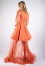 Rochie portocalie cu aplicatii tiul