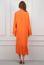 Rochie portocalie cu nasturi si detaliu chip