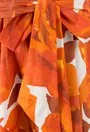Rochie portocaliu cu alb si imprimeu floral Iarina