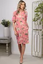 Rochie roz cu imprimeu floral