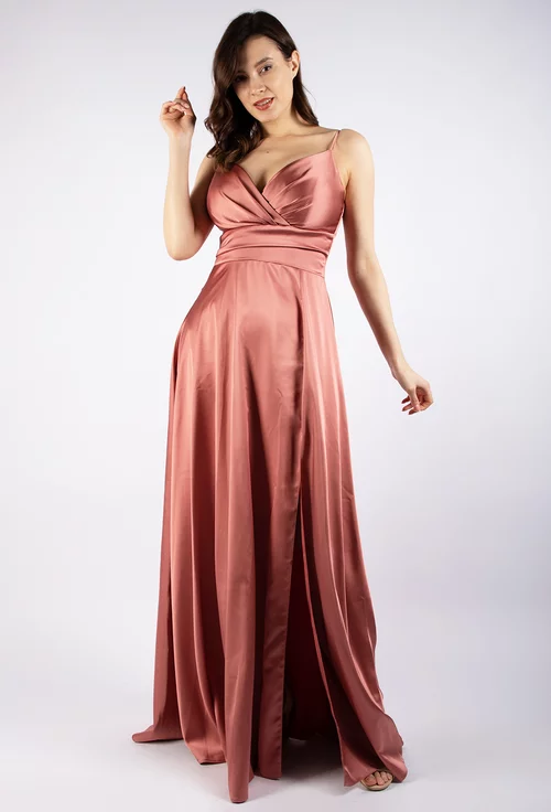 Rochie roz eleganta satinata