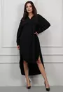 Rochie stil camasa asimetrica neagra