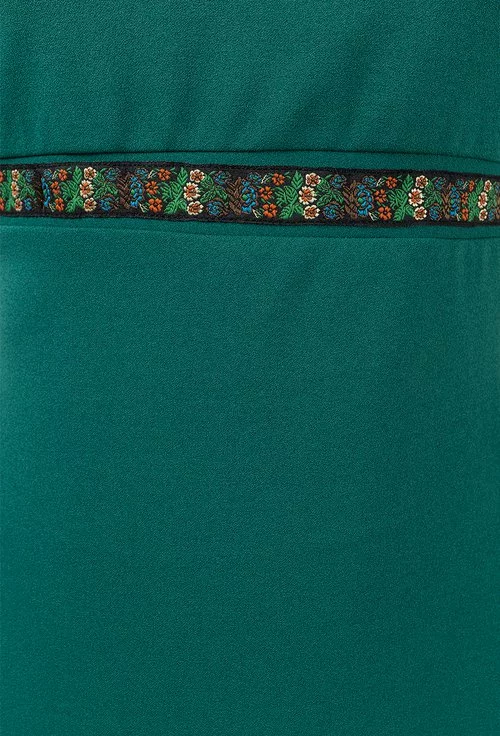 Rochie verde cu brau floral colorat Alesia