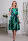 Rochie verde cu imprimeu