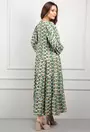 Rochie verde cu imprimeu multicolor