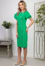 Rochie verde cu nasturi decorativi