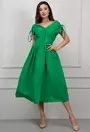 Rochie verde cu nasturi in fata