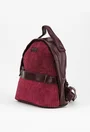 Rucsac burgundy din material textil si piele ecologica