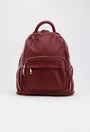 Rucsac burgundy din piele cu buzunare