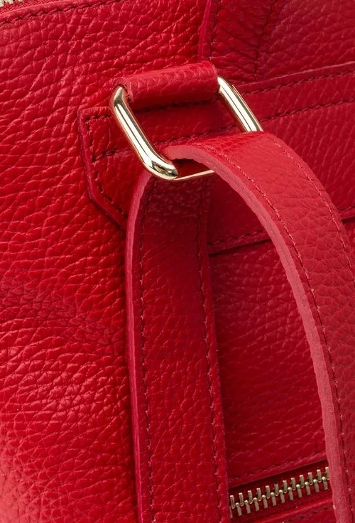 Rucsac-geanta rosu din piele naturala Lores