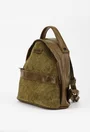 Rucsac kaki din material textil si piele ecologica