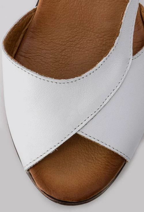 Sandale alb-natur din piele naturala Marisol