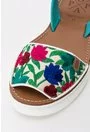 Sandale albe cu imprimeu colorat din piele naturala Rafette