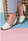 Sandale albe din piele naturala Cristal