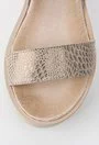 Sandale aurii din piele naturala cu imprimeu tip piele de reptila Patriss