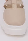 Sandale bej din piele box cu platforma