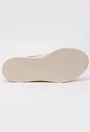 Sandale bej din piele cu ornament auriu