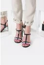 Sandale bleumarin cu alb si roz din piele naturala Gianna
