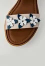 Sandale bleumarin din piele naturala cu platforma Flower