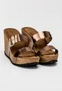 Sandale bronz cu platforma din piele naturala Irin