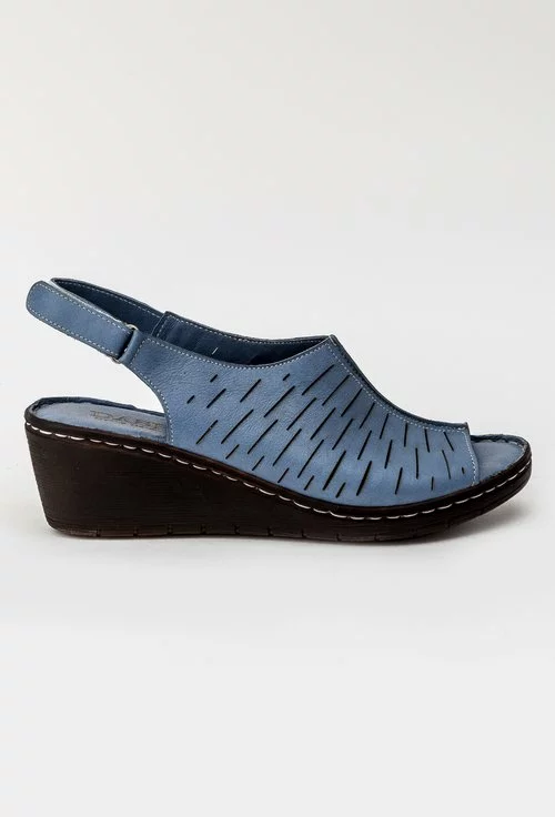 Sandale casual albastre din piele naturala Aglaia