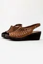Sandale casual maro din piele naturala Aglaia