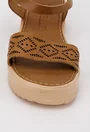 Sandale cu perforatii maro din piele naturala