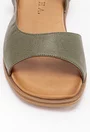 Sandale din piele culoarea verde cu decupaj