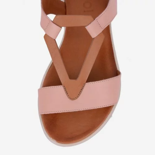 Sandale roz din piele naturala Abady