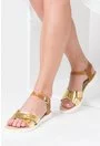 Sandale aurii din piele naturala Amina