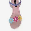 Sandale din piele naturala cu flori multicolore Ayers