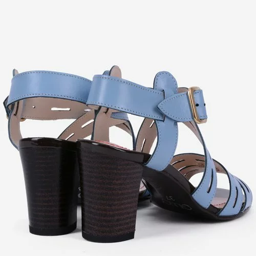 Sandale bleu din piele naturala Milaine