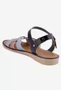Sandale din piele naturala neagra cu detalii multicolore