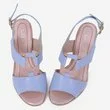 Sandale bleu cu roz din piele naturala Ninette