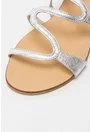 Sandale argintii din piele naturala Selena